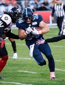 AJ Ouellette rushes for 105 yards and two touchdowns to secure Toronto  Argonauts' win and enable Toronto to clinch playoff spot - BVM Sports